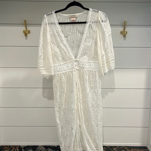 Flying Tomato Long Boho Sheer Coverup Sz M